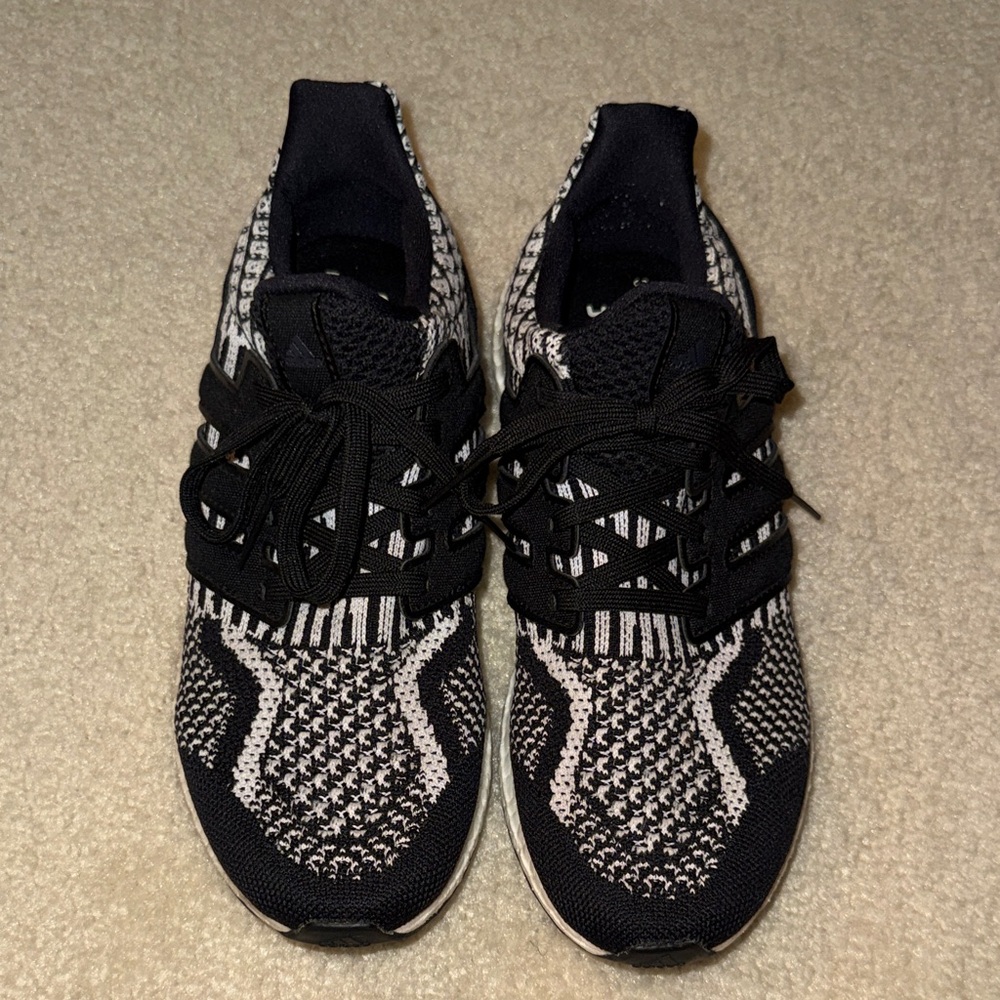 Black and White Knit Ultaboost